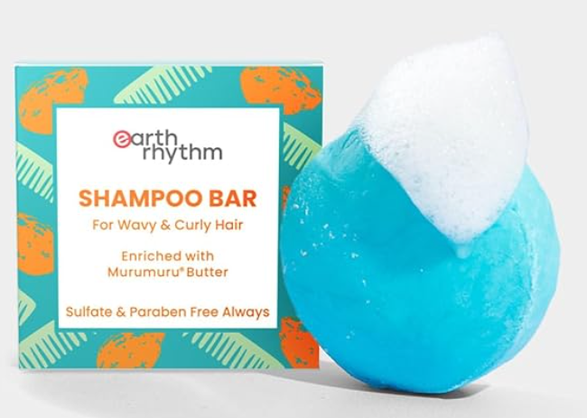 Personal Care Essentials
Solid Shampoo Bars 
Earth Rhythm Murumuru Butter Shampoo Bar for Dry, Frizzy and Curly Hair, with Vitamin E | Deep Conditions, Softens & Maintains Growth | Sulphate & Paraben Free | Men & Women - 80gm (Cardboard)